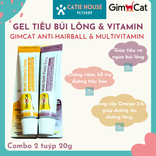   HỎA TỐC  COMBO GEL DINH DƯỠNG VÀ GEL TIÊU BÚI LÔNG GIMCAT CHO MÈO  02 TUÝP 20G 50G 100G   