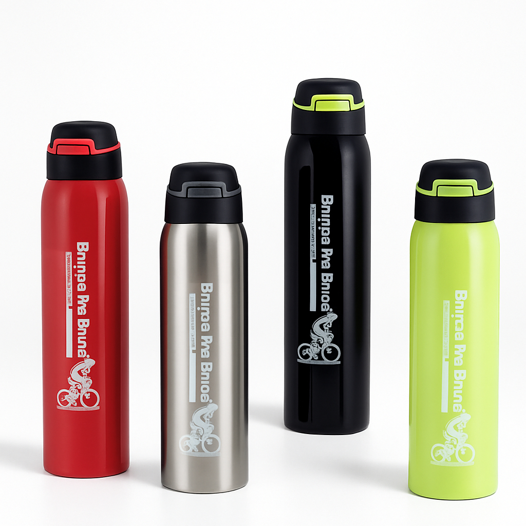 Bình Nước Xe Đạp Thể Thao, Bình Giữ Nhiệt Inox304 Tập Gym Chạy Bộ An Toàn Sức Khỏe 500ml