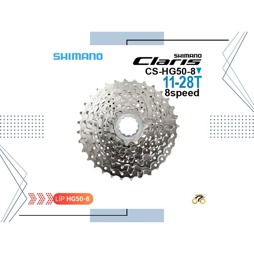 [Chính hãng] Líp Thả xe đạp 8 tầng Shimano INDONESIA CS-HG50 Claris cao cấp xe đạp MTB và road bike 