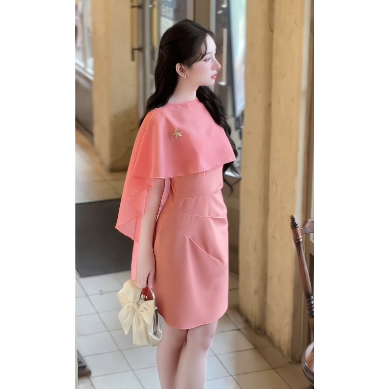 Mijustore B102 Váy dự tiệc 2 dây có đệm mút (kèm choàng tag hoa) thiết kế nhún eo tôn dáng | BigBuy360 - bigbuy360.vn