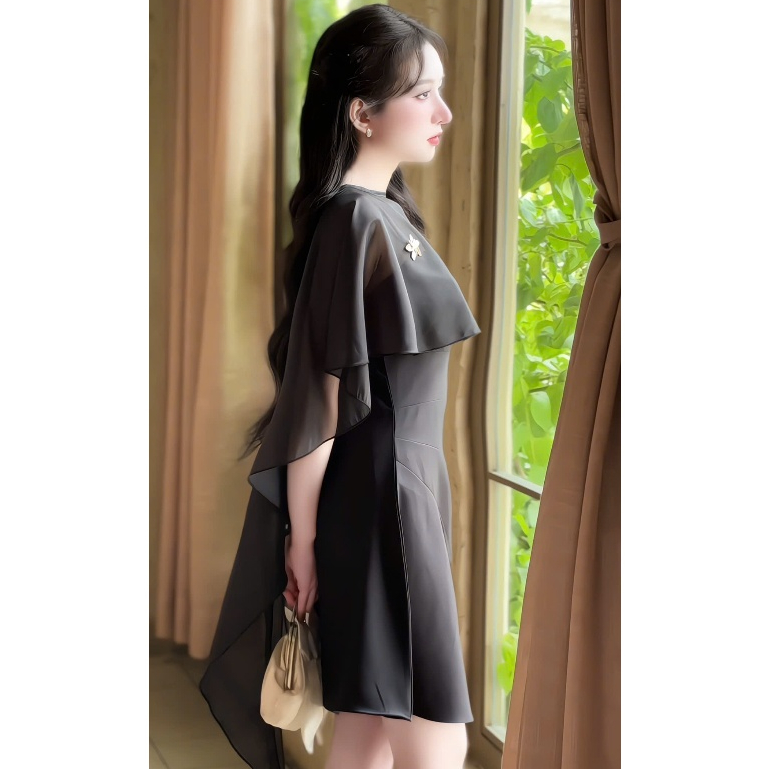 Mijustore B102 Váy dự tiệc 2 dây có đệm mút (kèm choàng tag hoa) thiết kế nhún eo tôn dáng | BigBuy360 - bigbuy360.vn