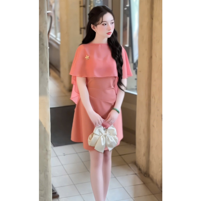 Mijustore B102 Váy dự tiệc 2 dây có đệm mút (kèm choàng tag hoa) thiết kế nhún eo tôn dáng | BigBuy360 - bigbuy360.vn