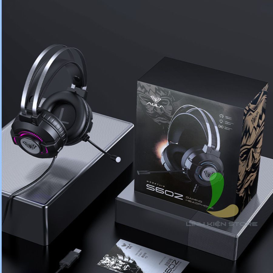 Tai Nghe Chụp Tai HOSAN AULA S602 Gaming Có Đèn Led RGB Và Mic Đàm Thoại | BigBuy360 - bigbuy360.vn