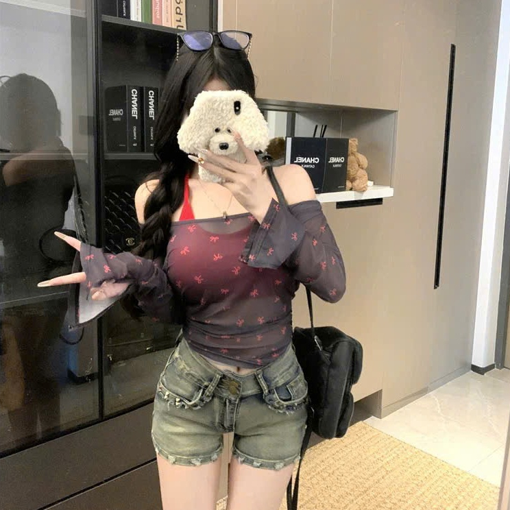 (SET 2 MÓN) Áo Thun Dài Tay Hai Mảnh Lệch Vai Dành Cho Nữ Mùa Hè Nơ, Hoạ Tiết Ngôi Sao In Hình Giveme.clothing_saigon | BigBuy360 - bigbuy360.vn