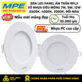 Đèn led âm trần RPL3 6W 9W 12W 18W 3000K/4000K/6500K MPE CHÍNH HÃNG