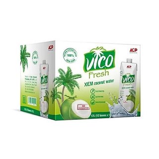  Thùng 12 hộp Nước Dừa Tươi ACP Vico Fresh 1Lit - Vị Xiêm 