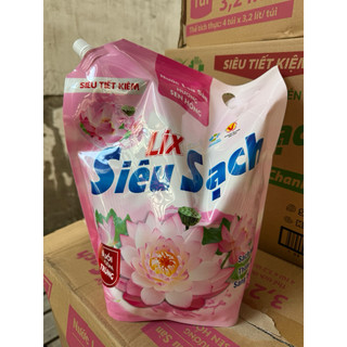  Nước lau sàn Lix sạch thơm hương gừng và sả chanh mát lạnh sạch sáng bóng Lixco Việt Nam 3,2l   TÚI  