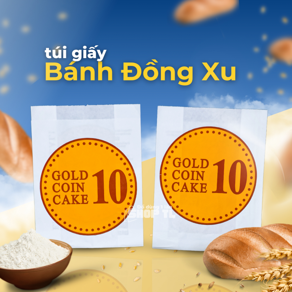 1000 Túi Giấy Kraft Đựng Bánh Đồng Xu