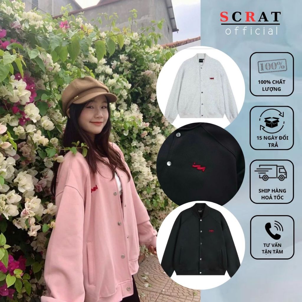 Áo Khoác Bomber Nam Thêu Logo Chữ M Siêu Đẹp, Áo Khoác Nam Nữ Chất Nỉ 2 Da  Thời Trang Super Fashion