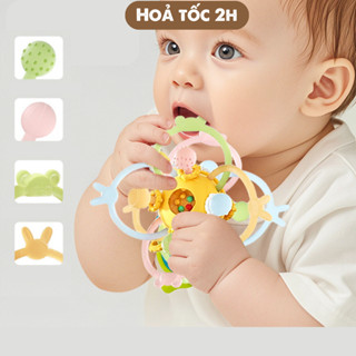  Gặm Nướu Cho Bé Manhattan Hình Cầu Siêu Mềm Silicon Cao Cấp Đồ Chơi Cho Bé Sơ Sinh Tập Cầm Nắm cảm nhận có lục lạc 