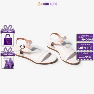   HCM  Sandal Xuồng Hạnh Dung Quai Ngang Viền Chỉ HD02230AB   Màu Trắng - Kem - Đen   