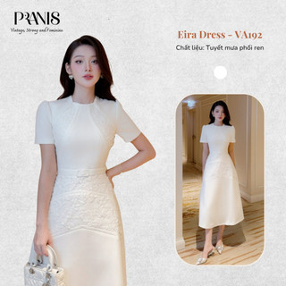  P'RANIS Váy thiết kế Eira Dress chữ A dáng dài phối ren nhẹ nhàng sang trọng - VA192 