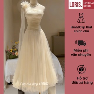  LORIS - Yuki Dress Đầm chéo vai kem xinh kèm nơ 