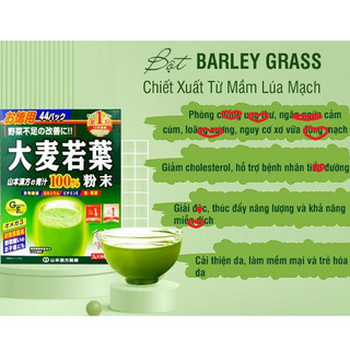 Bột Lúa Mạch Non Yamamoto Kanpo Nhật Bản 44 gói chiết xuất 100% từ lá lúa non giúp bổ sung vitamin, hỗ trợ sức khoẻ
