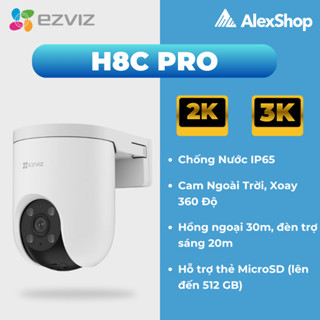 [2025] Camera Ezviz H8C Pro 2K / 3K, Camera Ngoài Trời, Xoay 360, Đàm Thoại 2 Chiều - Chính Hãng Camera Ngoài Trời