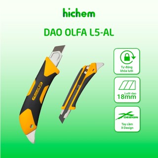Dao cắt kỹ thuật OLFA L5-AL Nhật lưỡi 18mm chuyên cắt vật liệu cứng