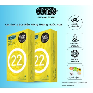  Combo 12 Bao Cao Su Siêu Mỏng CARE 22 Nhiều Gel Bôi Trơn Bcs Kéo Dài Quan Hệ Truyền Nhiệt Tốt 