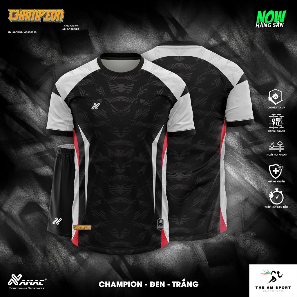 [In Tên & Số] Bộ Quần Áo Đá Bóng AMAC Champion - Thoáng Mát, Thấm Hút Tốt | The AM Sport