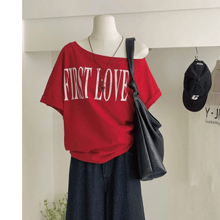  Áo thun nữ ngắn tay lệch vai MENINA áo thun nữ trễ vai ngắn tay chất cotton in hình thời trang. 