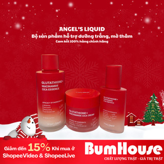  Bộ sản phẩm Dưỡng Trắng Phục Hồi Da mụn Angel's Liquid Glutathione + Niacinamide Cica Ampoule Cream Essence 