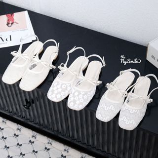 Giày búp bê quai hậu , giày nữ 3p mũi vuông trendy - THENYSMILE - HOBIE 1 2