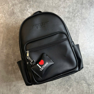 Balo da 98STU Local Brand Chính Hãng Basic Backpack Da PVC Đựng Vừa Laptop 15 Inch chống nước