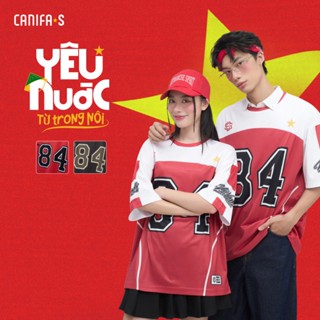 Áo thun unisex người lớn CANIFA  áo thun Việt Nam +84 sao vàng Quốc Khánh 2/9 CANIFA S 5TS25S022