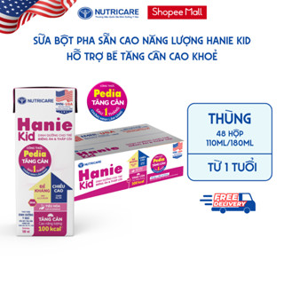 Thùng 48 Hộp Sữa Bột Pha Sẵn HANIE KID Nutricare Bé Suy Dinh Dưỡng Biếng Ăn Thấp Còi, Sữa Non Cao Năng Lượng Từ 1 Tuổi