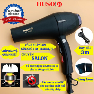 Máy sấy tóc công suất lớn HUSO HC-6000 sức gió 110-115km/h, nóng lạnh, ION sáng xanh sấy thơm