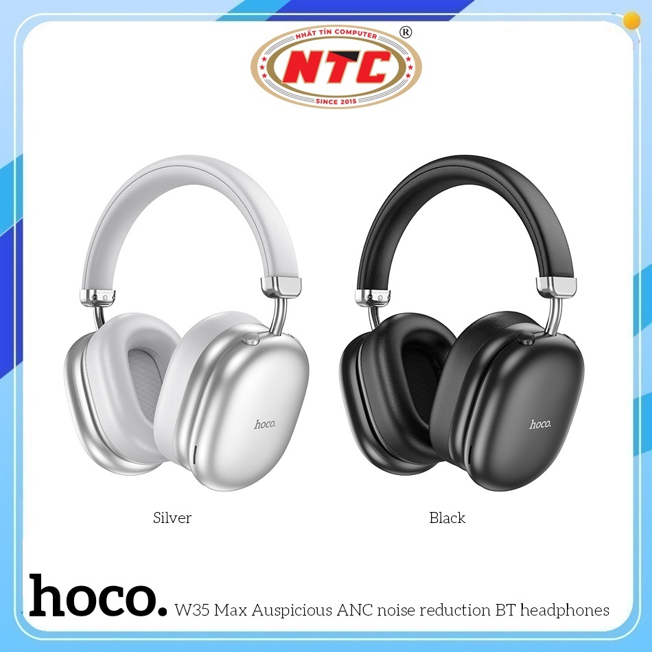 Tai Nghe Bluetooth chụp tai Hoco W35 Max ANC, V5.4, Pin dùng 90H, Hỗ trợ khe thẻ nhớ, Chống ồn chủ đ