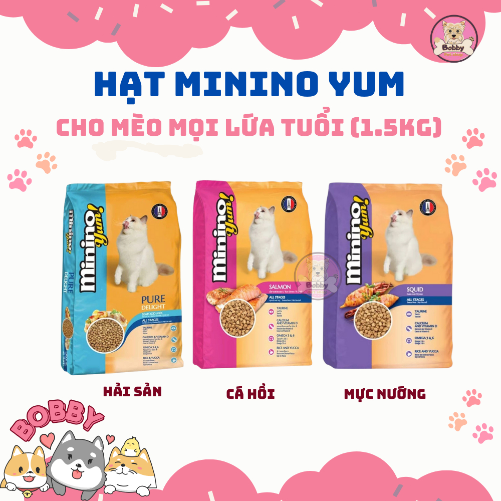 [ Túi 350g] Hạt Cho Mèo Minino Yum 🐱  – Dinh Dưỡng Cho Mọi Lứa Tuổi  🌿