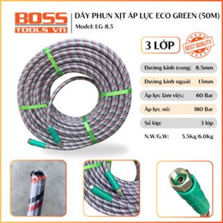  Dây xịt thuốc dây rửa xe cao áp 50 mét hiệu ECO GREEN chuyên dùng cho đầu phun áp lực dây curoa 
