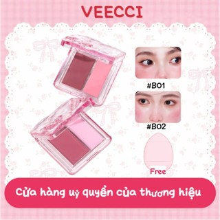  VEECCI Phấn Má Hồng Hai Màu Dạng Nước Dưỡng Ẩm Kết Cấu Dạng Kem Gần Với Da Không Dễ Tẩy Trang 2.8g 