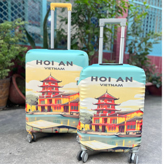 Áo Bọc Vali Mẫu Hội An Thun Co Giãn 4 Chiều-Chống xước vali Bền Đẹp Dễ Nhận Diện Hành Lý.