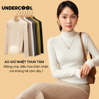 Áo Thun Tăm Giữ Nhiệt Nữ Dài Tay, Cổ thấp UNDERCOOL form ôm body, áo nữ dài tay dáng ôm trơn H329