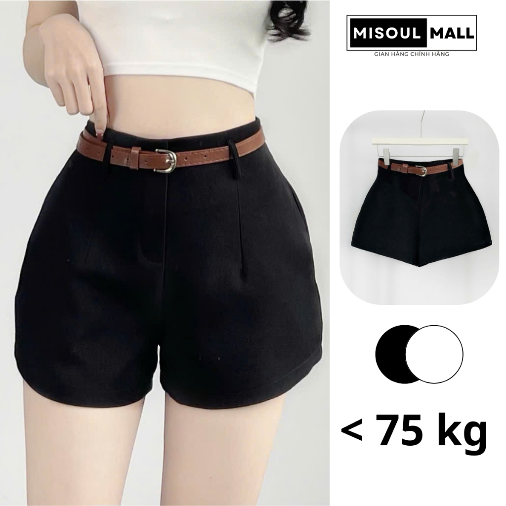 Quần Short Nữ Cạp Cao Misoul Dáng A Có Đỉa BigSize, Quần Đùi Nữ Ống Rộng Lưng Cao MiSoul 411 - 470