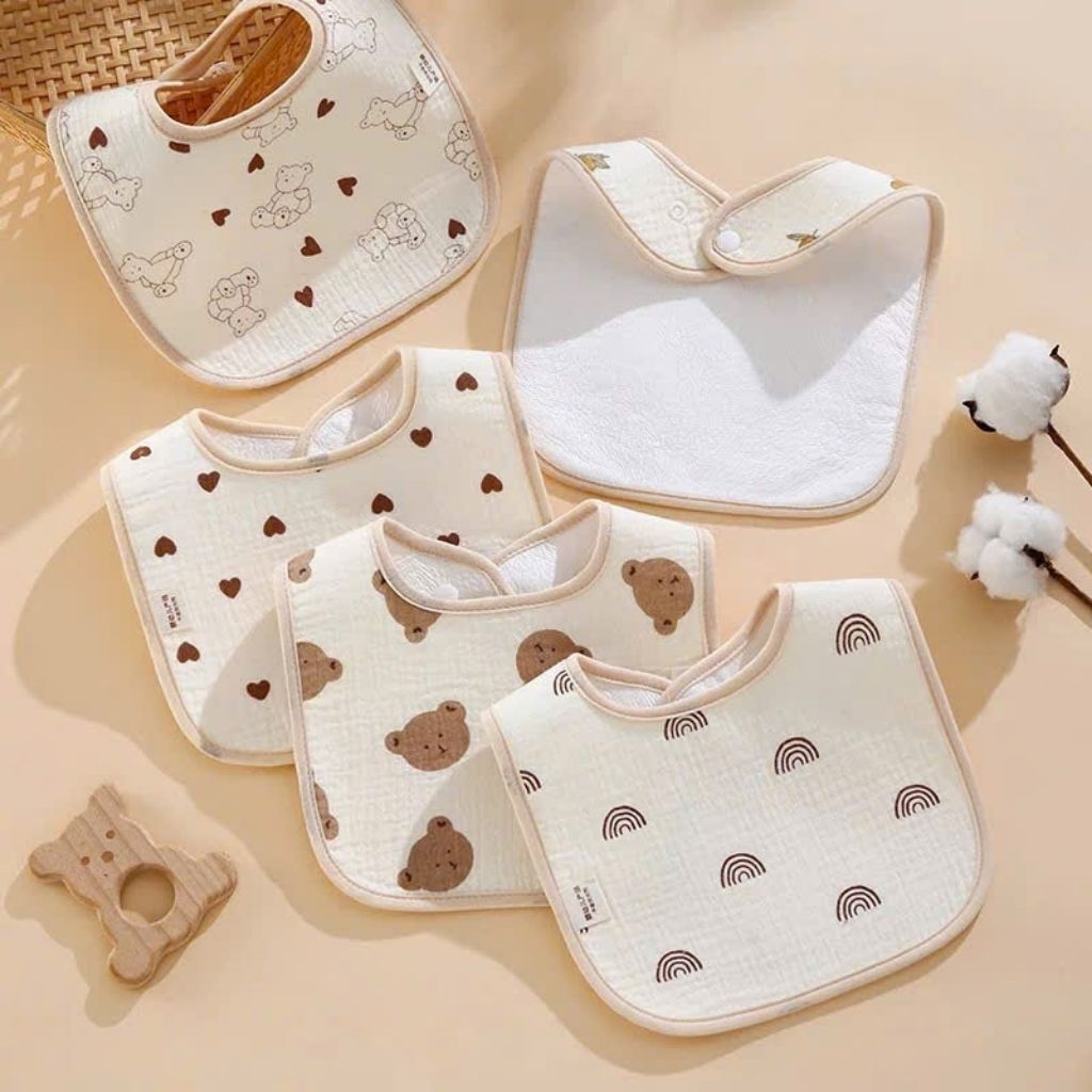 Yếm U Muslin Chống Thấm Cho Bé Trai và Bé Gái, Yếm Ăn Dặm Cho Bé - Mẹ Mít (Yếm U Muslin)