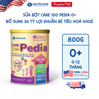 Sữa Bột CARE 100 GOLD PEDIA 0+ Nutricare Hỗ Trợ Tăng Cân Tăng Cường Miễn Dịch Tiêu Hoá Khoẻ Chứa Sữa Non 24h Cho Bé 800G