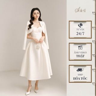 Set Váy Dài Thiết Kế Cao Cấp SOLEIL ROOM váy dài Kèm Mút Chiết Eo Tôn Dáng LAMUSE SET- SET24