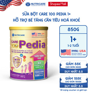 Sữa Bột CARE 100 GOLD PEDIA Nutricare Hỗ Trợ Tăng Cân Tiêu Hoá Khoẻ Chứa Sữa Non 24h Cho Bé Từ 0-10 Tuổi 850G