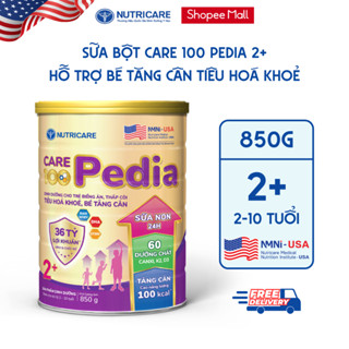 Sữa Bột CARE 100 GOLD PEDIA 2+ Nutricare Hỗ Trợ Tăng Cân Tăng Cường Miễn Dịch Tiêu Hoá Khoẻ Chứa Sữa Non 24h Cho Bé 850G