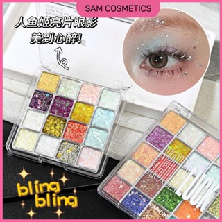 Bảng phấn mắt kim tuyến 16 màu KAPEINE dùng cho trang điểm biểu diễn lấp lánh.