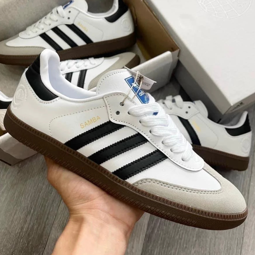 Giày Thể Thao Adidas Samba White Black, Giày Samba đủ size Nam nữ tặng Full Bill Box
