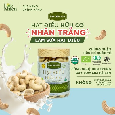 Hạt Điều Hữu Cơ Nhân Trắng (Làm Sữa Hạt Điều) - Bio Corner  (150g)