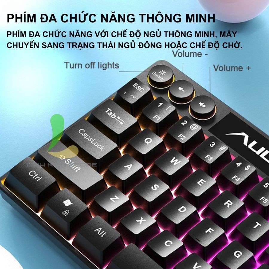 Bàn Phím Có Dây HOSAN AULA F3061 Gaming 64 Phím Có RGB, Giao Diện USB Và Chuột S50 | BigBuy360 - bigbuy360.vn