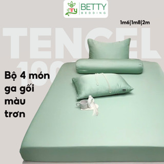 Bộ 4 Món Ga Gối Trơn 100% Tencel 60s Mềm Mát Kháng Khuẩn/ Nhiều Màu/ Kích Thước Đa Dạng