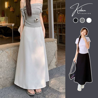 [KA10 CẠP KHÓA] Chân váy trắng dài KOBAN phong cách Hàn Quốc váy dài dáng suông chất umi co giãn