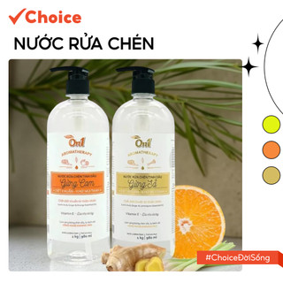   Choice  Combo 2 Chai Nước Rửa Chén On1 PD211 Tinh Dầu Gừng Cam Và Gừng Sả Dịu Nhẹ An Toàn Cho Da 