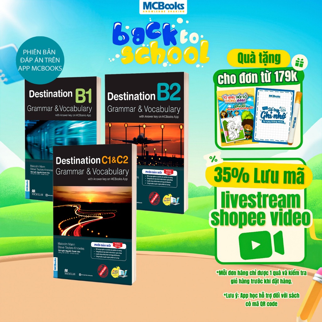 Sách - Combo Giáo Trình Destination Grammar & Vocabulary B1, B2, C1&C2 Lẻ/combo