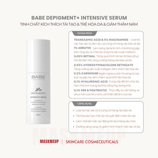  Tinh Chất Babé Depigment + Intensive Serum Dưỡng Sáng Da Mờ Thâm Nám 
